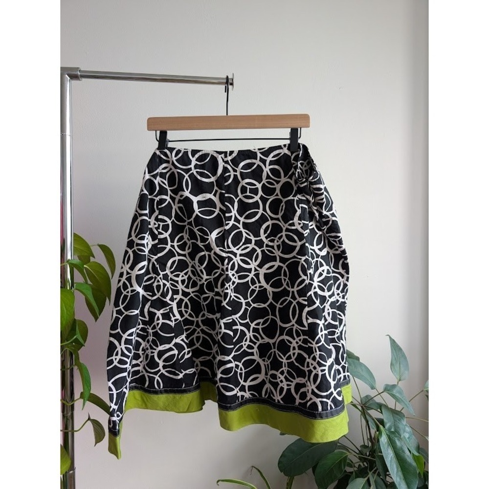 vintage y2k Cato Woman skirt 24 black 100% cotton geometric Twee eclectic
